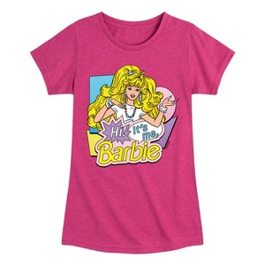 Girls' - Barbie - Hi Its Me Fitted Short Sleeve Graphic T-Shirt - 1 of 4