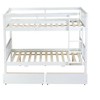 NicBex Full over Full Bunk Bed Wooden Bed Frame with 2 Drawers, Ladder and Full Length Guardrail, Space Saving, No Box Spring Required - 3 of 4