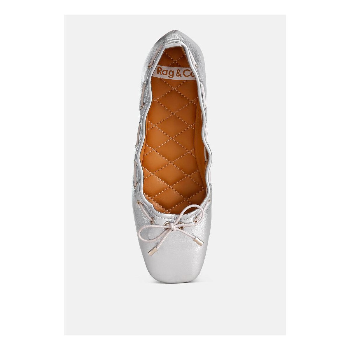 Обувь Rag & Co Womens Marlow Metallic Eyelet Detail Bow Ballerinas 8 — фото 4