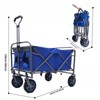 VisioGear Outdoor Serving Carts, Portable Folding Beach Wagons with Wheels, Outdoor Serving Carts for Garden, Blue, 33.5"*22.5"*40" - 2 of 4