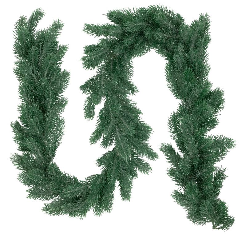 Northlight 6' x 7" Frosted and Dusted Green Pine Artificial Christmas Garland - Unlit, 1 of 7