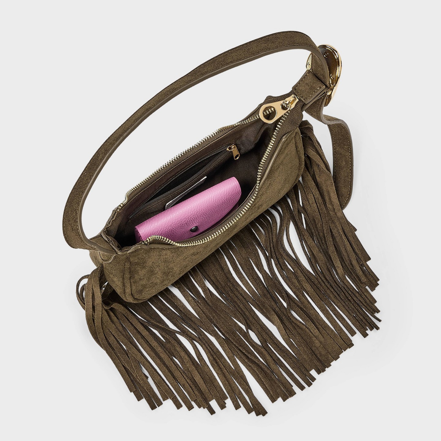Сумка Universal Thread Western Faux Suede Fringe Shoulder Purse, цвет: Коричневый — фото 4