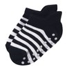 Touched by Nature Baby and Toddler Boy Organic Cotton Socks with Non-Skid Gripper for Fall Resistance, Blue Black - image 3 of 4