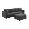 GDFStudio Bruce 101" Fabric L-Shaped Sectional Sofa with Ottoman - 2 of 4