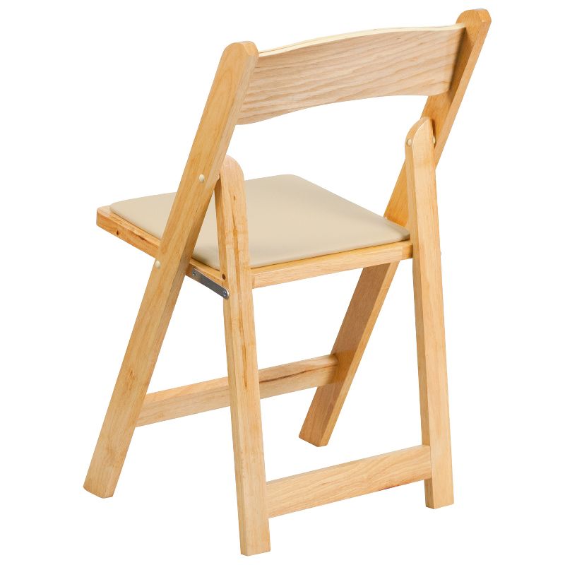 Flash Furniture 2 Pack HERCULES Series Wood Folding Chair with Vinyl Padded Seat, 3 of 17