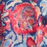 dark blue ikat floral