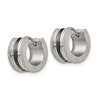 Chisel Stainless Steel Polished Black IP-Plated Laser cut Hoop Earrings - 2 of 4