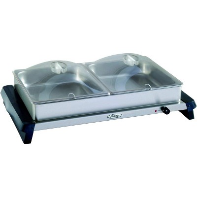 Broil King Professional Double Buffet Server  w/Stainless Base & Plastic Lids - NBS-2SP