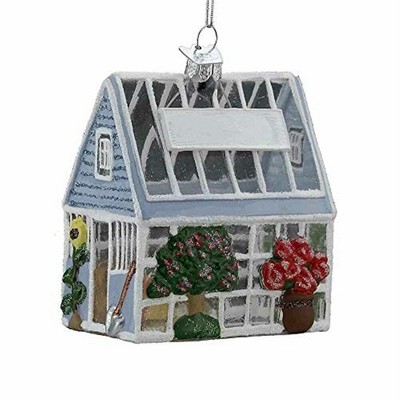 Kurt Adler Noble Gems Glass Ornament for Christmas Tree, Greenhouse