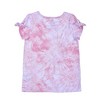 Disney Girl's Minnie Mouse Smile All Day Glitter Print Tie Dye Graphic Tee for kids - 2 of 2