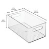 Plastic Stackable Fridge Bin with Handles, Set of 4, Clear, Made in USA - 2 of 4