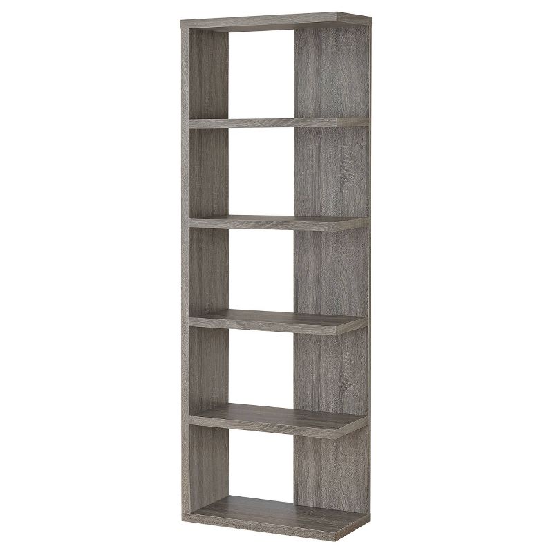 70.75&#34; Rustic 5 Shelf Bookcase Weathered Gray - Coaster, 6 of 12