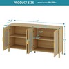 63in Rattan Sideboard Buffet Storage Cabinet Coffee Table for Dining Room Kitchen - 3 of 4