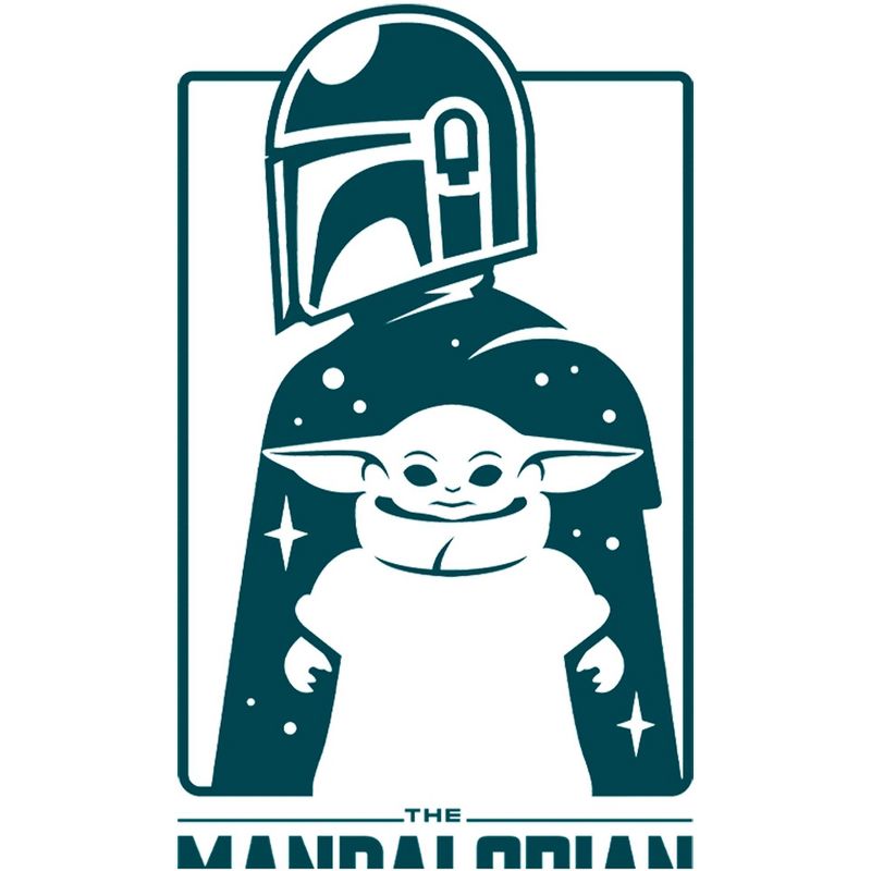 Men's Star Wars The Mandalorian The Child and Bounty Hunter Silhouette T-Shirt, 2 of 6