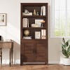 DobleePy 2/3 Flip Door Hidden Rattan Shoe Cabinet with Drawer, Black + Oak Narrow Freestanding Wooden Shoe Storage Rack for Entryway, 38.98" Wide - 3 of 4