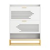 Resenkos Shoe Cabinet with 2 Flip Drawers, Freestanding Shoe Cabinet Organizer with Metal Legs, Shoes Storage Cabinet for Entryway, White - 3 of 4