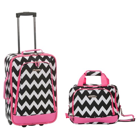 Rockland Fashion Softside Upright Luggage Set, Expandable, Black, 2-Piece  (14/19)