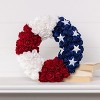 Transpac Foam 11" Red White and Blue 4th of July Patriotic Silk Rose Wreath Set of 2 - image 2 of 3