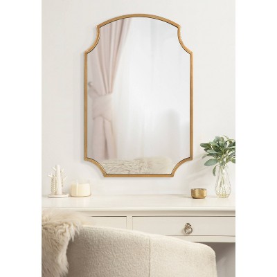 Carlow Antique Gold Scalloped Corner 20x30 Wall Mirror