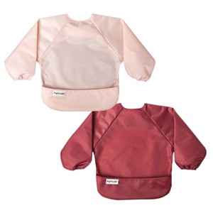 Tiny Twinkle Mess-Proof/Waterproof 2-Pack Long-Sleeve Baby Bib, Machine Washable Smock for Eating - 1 of 4