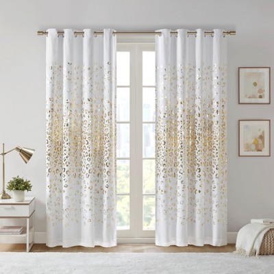 MAYEERTY Grommet Top Metallic Animal Printed Total Blackout Curtain(Only 1 Pc Panel)