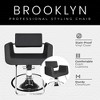 Chromium Brooklyn Professional Salon Styling Chair with High Density Foam Cushions and Steel Construction for Hair Cutting, Styling, and Perms, Black - 4 of 4