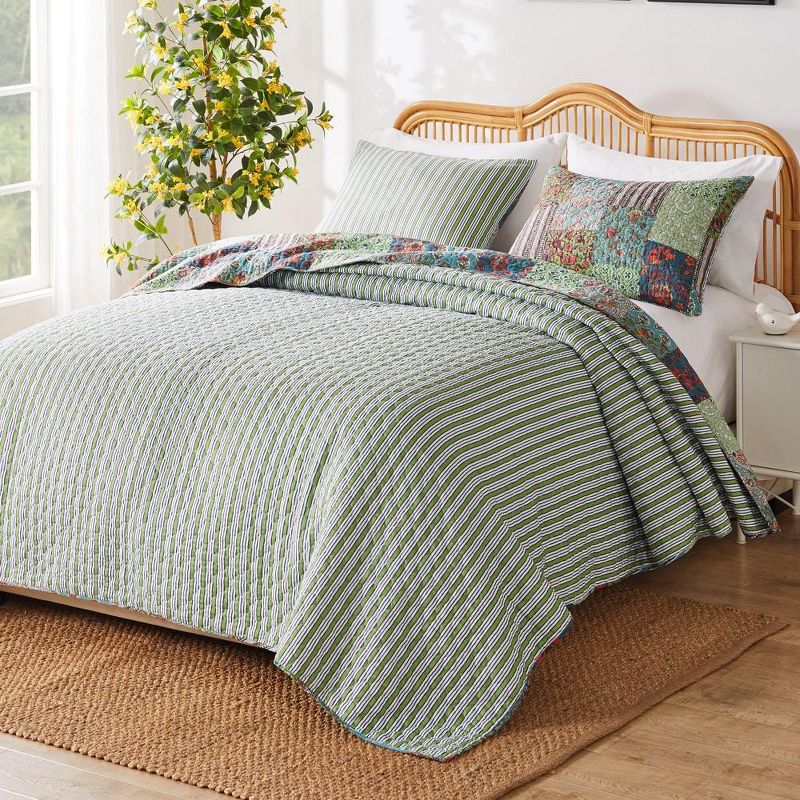 Greenland Home Fashions Jasmin Luxurious Comfortable 3 Pieces Quilt Set Jade, 4 of 6