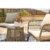 Barton 3PCS Outdoor Patio Wicker Chat Conversation Bistro Chairs and Side Table with Cushion Seat, Light Grey/Beige - 4 of 4