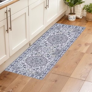 Vintage Distressed Medallion Rug, Washable, Non-Slip Boho Floral Carpet for Living Room, Bedroom, Dining Room - 1 of 4