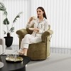 Contemporary Upholstered Swivel Accent Chair with Gold Metal Legs and Fluffy Fabric for Living Room or Office-Maison Boucle - 3 of 4