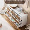 Rattan 7 Drawer Dressers for Bedroom, Tall Dresser with Deep Drawers,  for Closet with Wide Top, Long Wooden Dresser for Living Room, Hallway - 4 of 4
