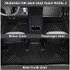 Floor Mats for 2020-2023 Tesla Model 3, TPE All-Weather Custom Floor Liners, Row 1 and Row 2, Set of 6 - 2 of 4