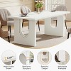 Okak Modern Large Rectangular Dining Table with Wood Pedestal Base,Minimalist Kitchen Dinner Table for Dining Room,Family Meals - 4 of 4
