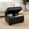 Square Faux Leather Ottoman with Storage, Footrest Stool Coffee Table for Living Room-Morden Fort - 2 of 4