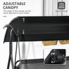 CAVINAS 3-Seat Patio Porch Swing,Hammock Swing Bench with Adjustable Canopy,Outdoor Swing for Garden&Backyard,529LBS Capacity,Black - 2 of 4