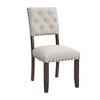 Modern Tufted Back Upholstered Fabric Dining Chair Set of 2, Nailhead Trim Chairs, Beige Colour,24.80'' x 19.29'' x 37.80''(2.07*1.61*3.15ft) - 4 of 4