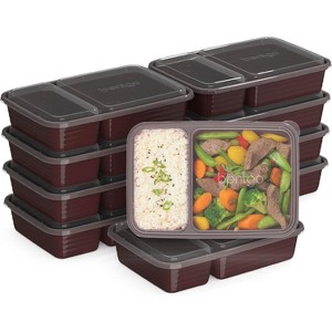 20-Piece 2-Compartment Reusable Meal Prep Containers with Lids, PFAS - 1 of 4