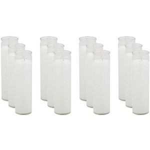 St Jude Candle Clear Glass White - Case of 12 - 1 of 3