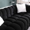 GlasFlength Human body structure for USA people,  marshmallow sofa, boucle sofa, 3 seater, Black, 84.25"*35.83"*28.77" - 3 of 4