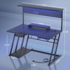 Aheaplus Gaming Desk with Hutch and LED Lights, Computer Table with Storage Shelves - 3 of 4