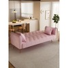 VASIP 71" Convertible Loveseat with 2 Pillows,Retro Velvet Sofa for Small Spaces, Bedroom,Office-Beige - 3 of 4