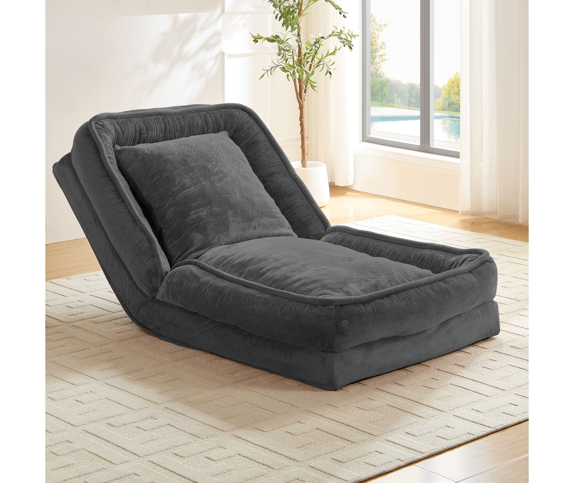 Mjkone Foldable Lazy Sofa, 3-in-1 Fold Small Tatami Sofa Bed,Lounge Chair Sofa by day,Pet Friendly Couch