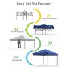 10'x10' Pop Up Canopy Tent Easy to Set Up and Take Down, with 4Pcs Sidewalls, Portable Instant Commercial Canopy for Patio, Outdoor, Camping, Black - 2 of 4