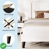 White Queen Size/Full Size Velvet Bed Frame Vertical Channel Tufted Wingback Headboard Upholstered Platform Bed - 4 of 4