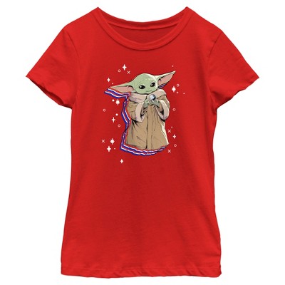 Girl's Star Wars: The Mandalorian Fourth Of July Grogu T-shirt - Red ...