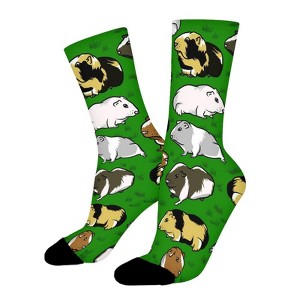 Cute Colourful Guinea Pigs Women Printed Crew Socks Funny Funky Socks Soft Polyester Novelty Gifts for Artists Men - 1 of 1