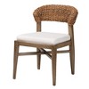bali & pari Chloe Modern Bohemian Walnut Brown Finished Mahogany Wood and Natural Rattan Dining Chair - 2 of 4