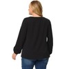 Agnes Orinda Women's Plus Size Office Fashion Long Sleeves Ribbon Front Chiffon Blouses - 4 of 4