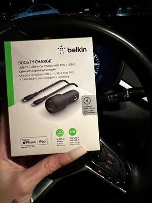 Belkin 2-port 37w Usb-c/usb-a Power Delivery Car Charger With 3.3' Usb-c  Lightning Cable : Target