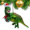 Green Christmas T-Rex Glass Ornament| OrnamentallyYou - 3 of 4